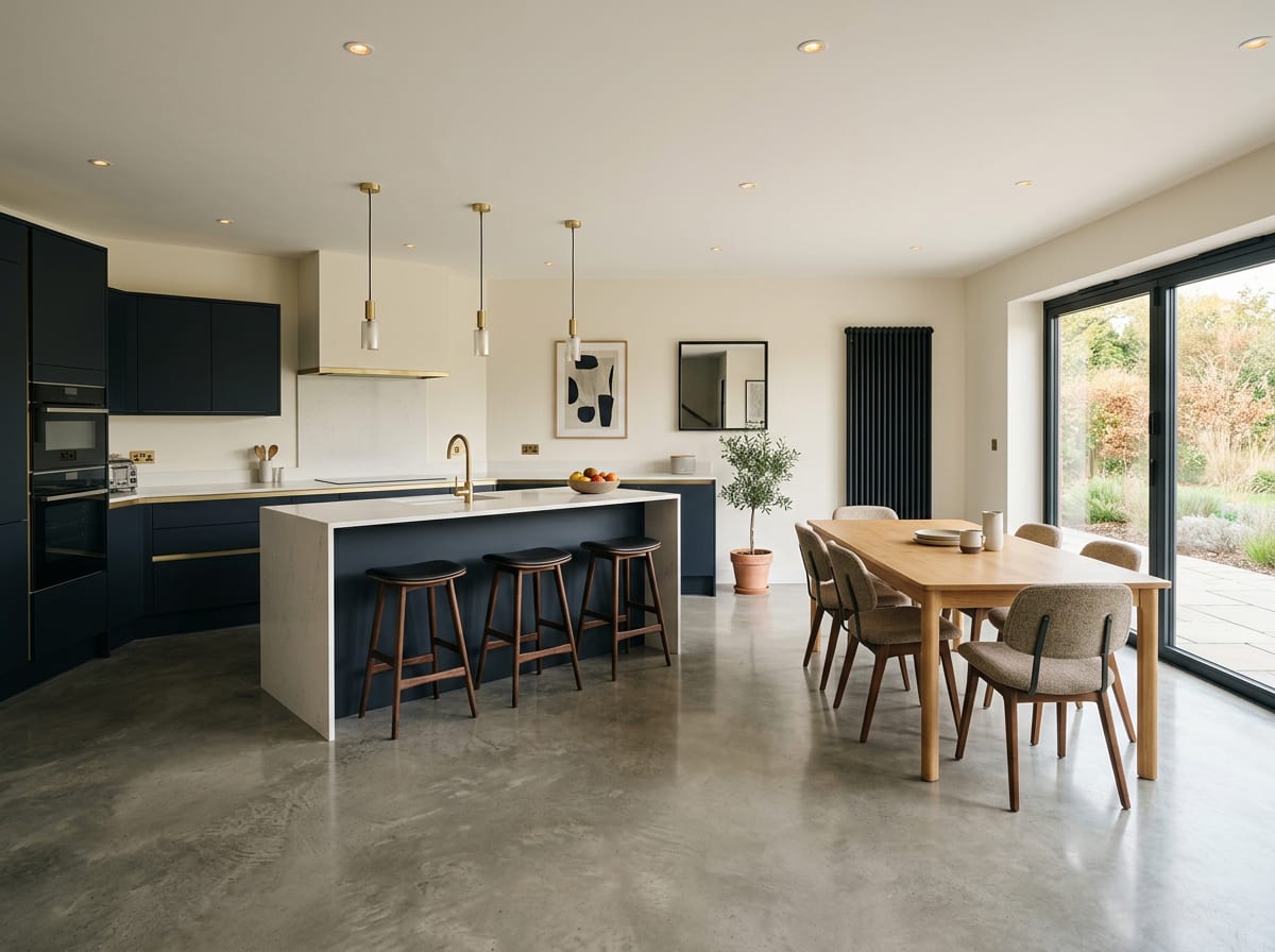 Underfloor heating kitchen-diner